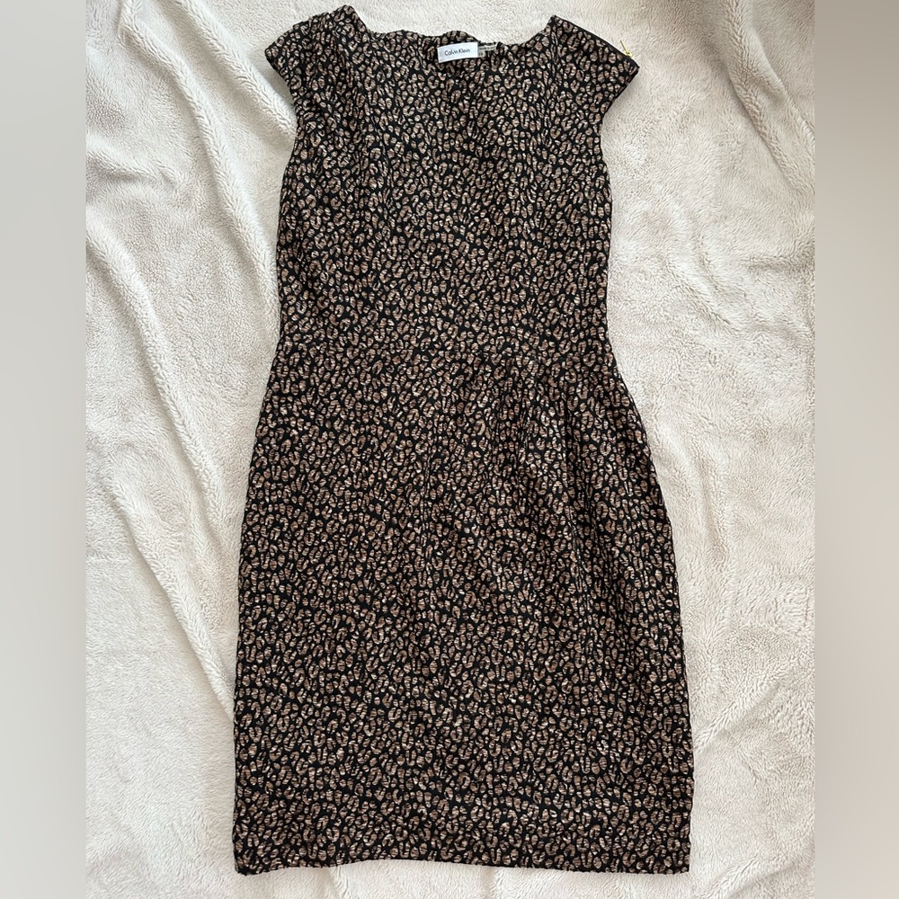 Calvin Klein Animal Print Knit Sheath Dress